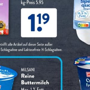 Schlagsahne bei Aldi SÜD