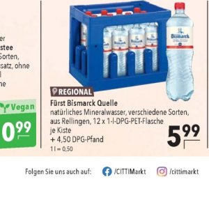 Mineralwasser bei Citti Markt