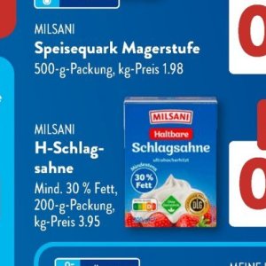 Schlagsahne bei Aldi SÜD