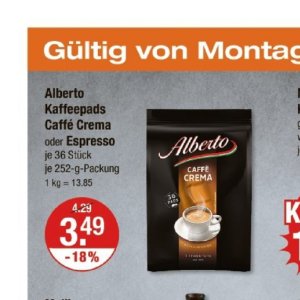 Kaffeepads bei V-Markt