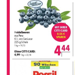 Heidelbeeren bei Citti Markt