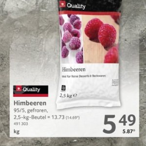 Himbeeren bei Selgros