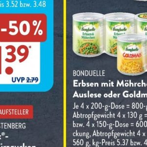 Erbsen bei Aldi SÜD