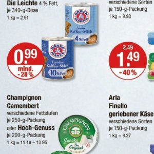 Milch bei V-Markt