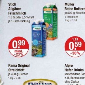 Milch bei V-Markt