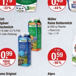 Milch bei V-Markt