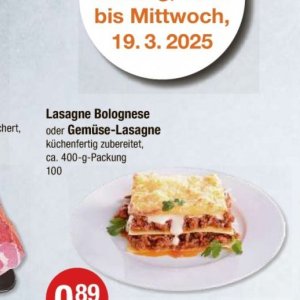 Lasagne bei V-Markt