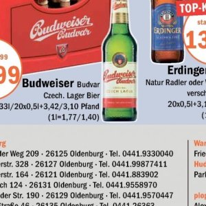 Bier budweiser  bei Aktiv Irma