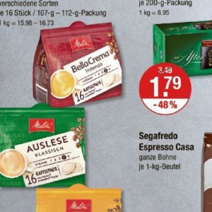 Kaffeepads bei V-Markt