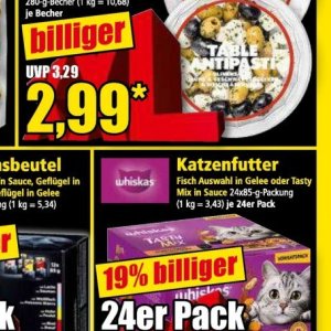 Katzenfutter whiskas  bei Norma