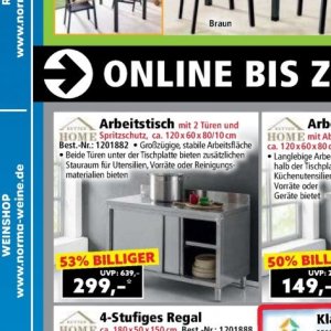 Tischplatte bei Norma