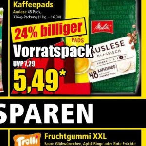 Kaffeepads bei Norma