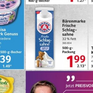 Sahne bei Selgros