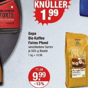 Kaffee bei V-Markt