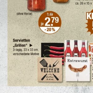 Servietten bei V-Markt