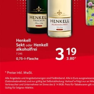 Sekt bei Selgros