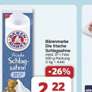 Schlagsahne bei Famila Nord West