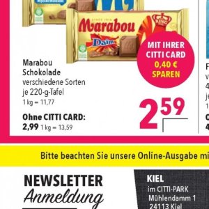 Tafel bei Citti Markt