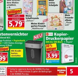 Kopierpapier bei Norma