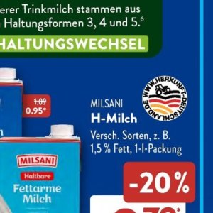 Milch bei Aldi SÜD