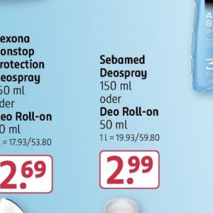 Deo roll-on rexona  bei Rossmann