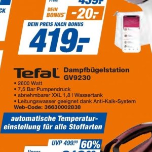 Dampfbügelstation bei Techno-Land