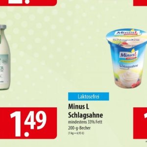 Schlagsahne bei Famila Nord Ost