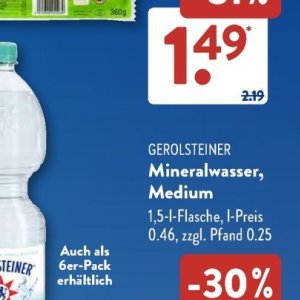Mineralwasser bei Aldi SÜD