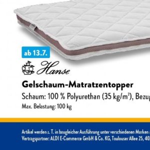 Matratzenschoner bei Aldi SÜD