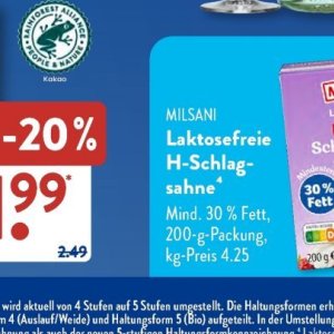 Sahne bei Aldi SÜD
