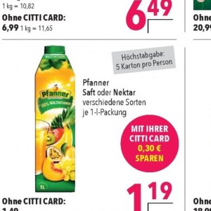 Säfte bei Citti Markt