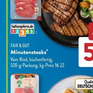 Minutensteaks bei Aldi SÜD