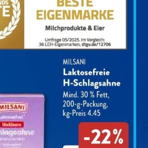 Schlagsahne bei Aldi SÜD