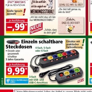 Steckdosen bei Norma